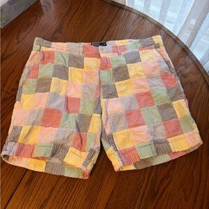VTG Polo Ralph Lauren prospect shorts patchwork seersucker men's 42